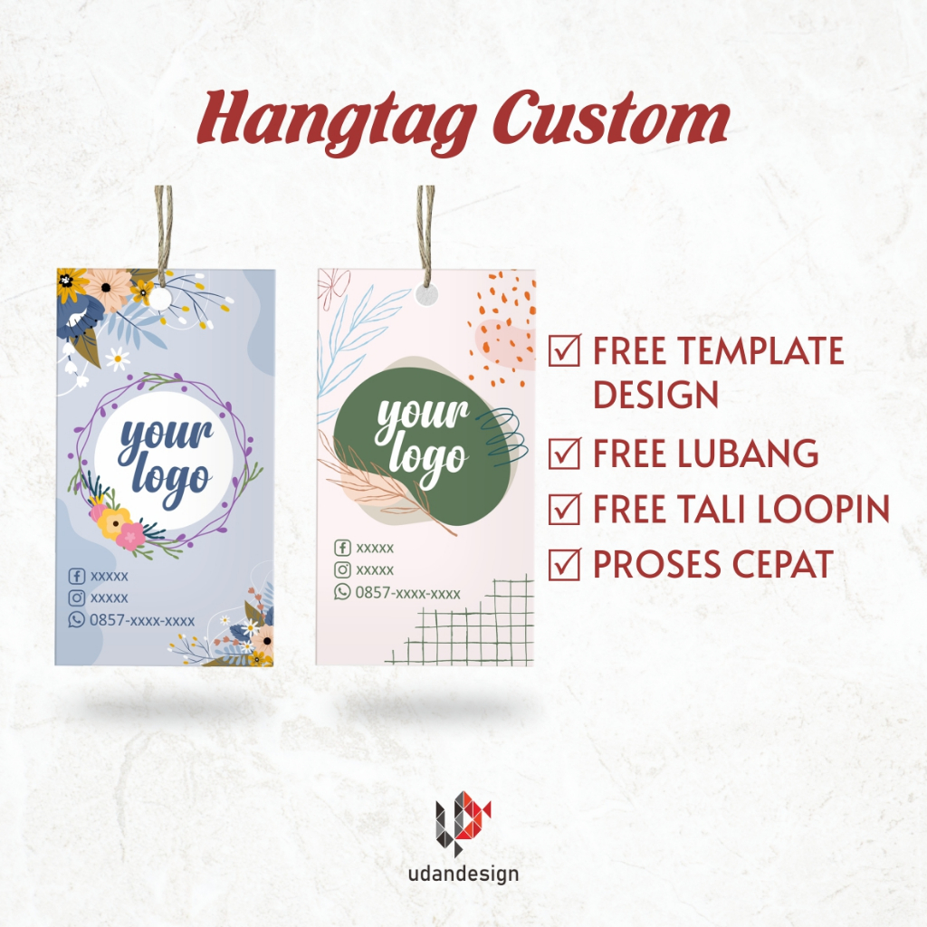 

HANG TAG BAJU 1 MUKA - LABEL BAJU - CETAK HANG TAG BAJU ( UKURAN 4 x 7cm) - FREE TEMPLATE DESIGN - FREE TALI - 1 MUKA