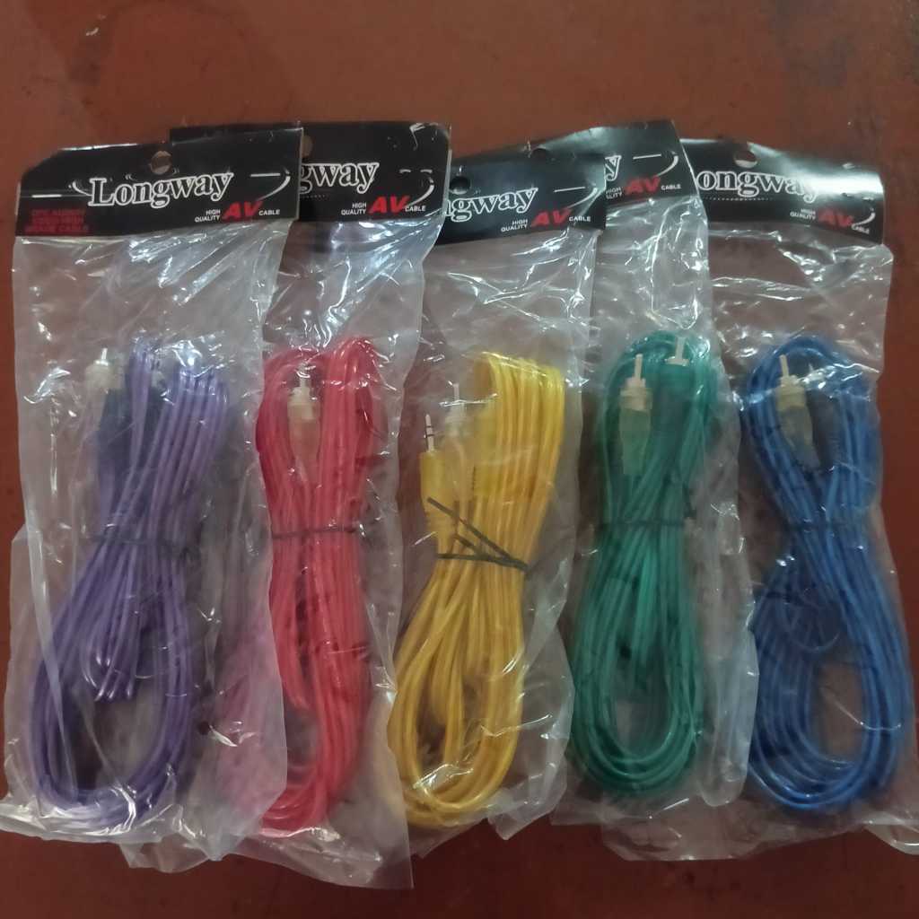 Kabel Audio Aux 3.5 Male To 2 RCA Male 4 meter Kabel Audio Stereo RCA to Jack AUX 3.5mm Male Cable S