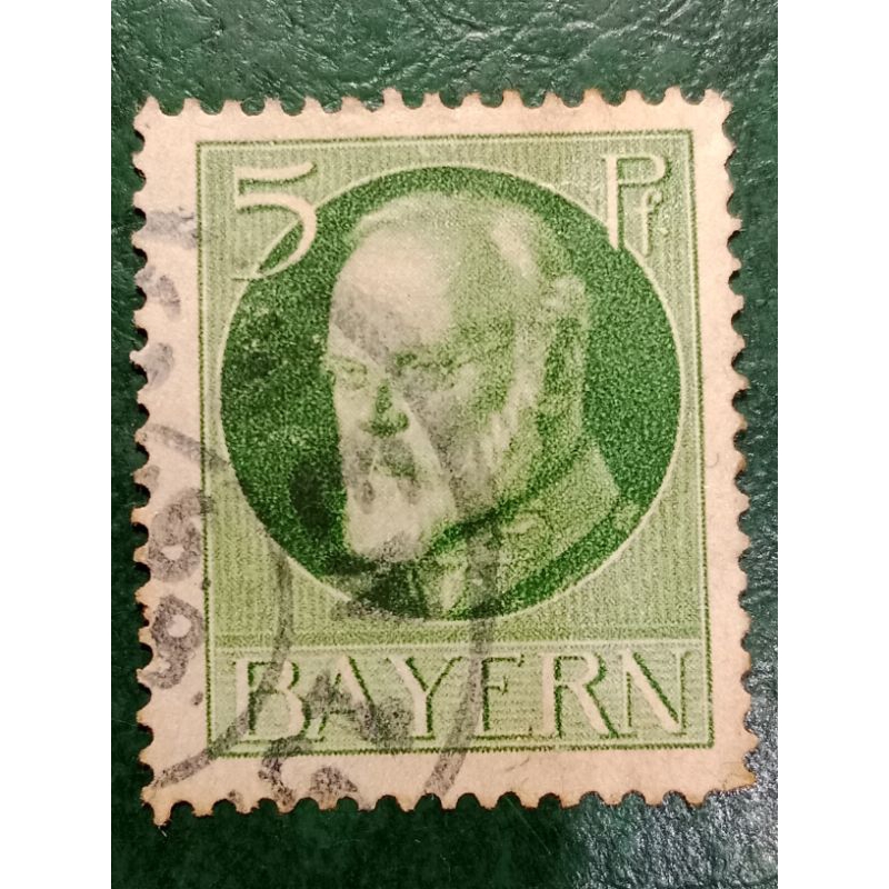

Prangko Jerman Bavaria 5 Pfennig King Ludwig III Tahun 1914-1920 USED