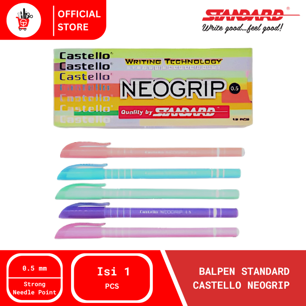 

Ballpoint | Pulpen | Balpen Standard Castello Neogrip 0.5mm (1 PCS)