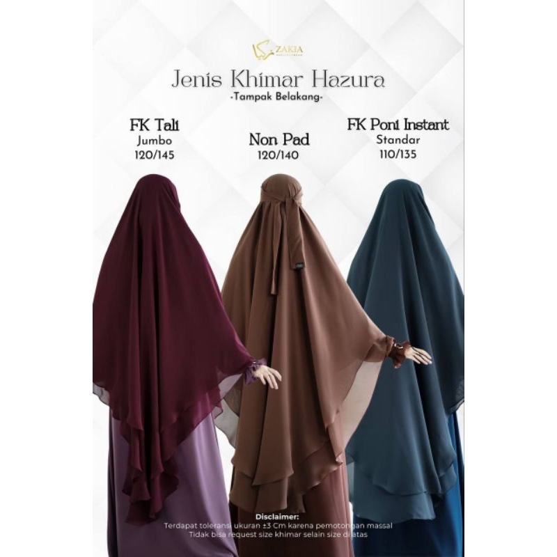 Hazura Khimar By Zakia | khimar jumbo | French Khimar Poni| French khimar tali standar