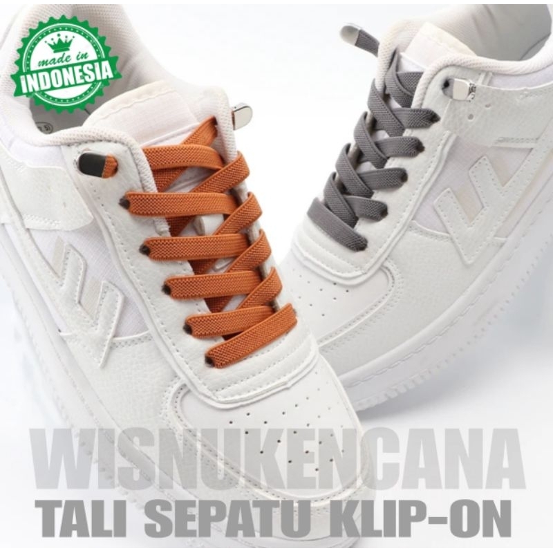 tali sepatu karet KLIP ON Elastis pipih 6mm