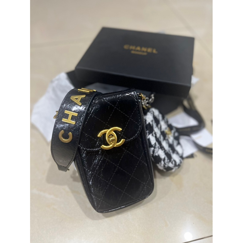 Sling phone Chanel bag with tweed coin pouch crossbody tas HP