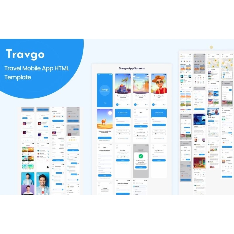 HTML Mobile Template - Travel Mobile App React Template  - Travgo - 100% Original