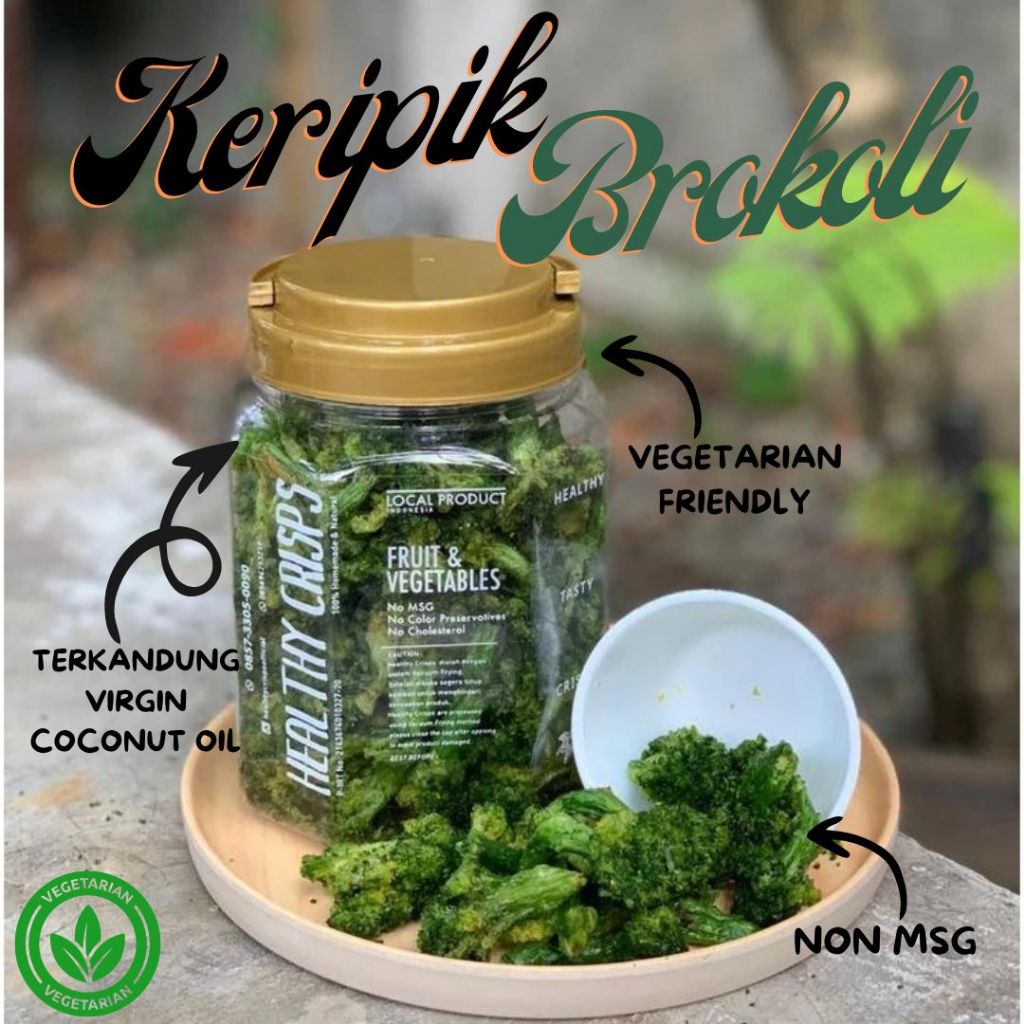 

HEALTHY CRISPS - KERIPIK BROKOLI & MIX BROKOLI Ukuran 700ML (150-185gr), 1000ML (250-330gr), 2000ML,