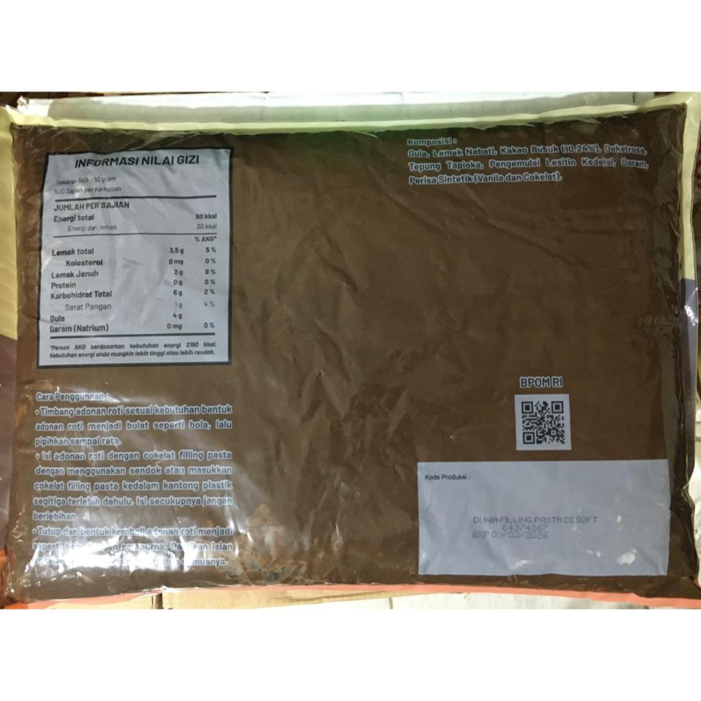 

QH Dunia Coklat Filling Pasta C8 Soft 5 Kg Selai Coklat Isian Roti