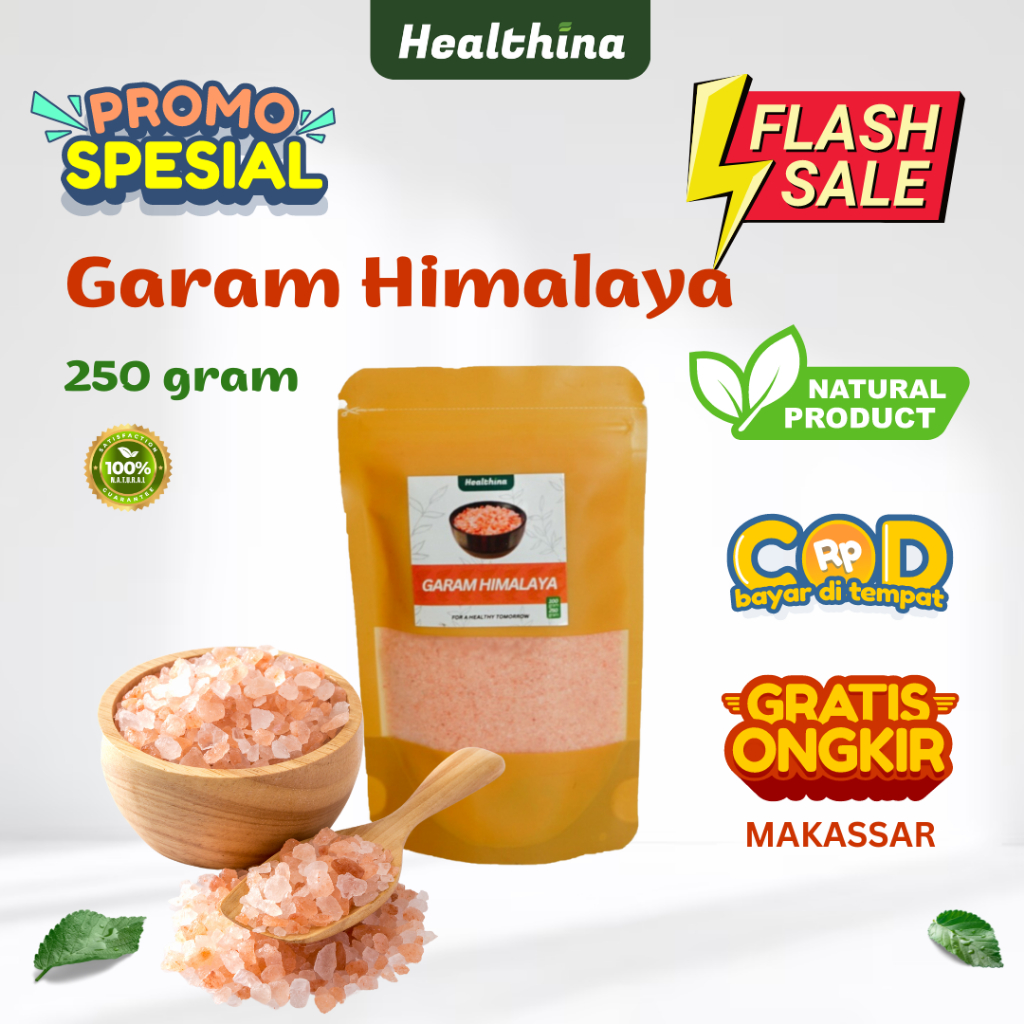 

COD Makassar Garam Himalaya 100 gr & 250 gr | Garam Original Premium Pink Salt | Penyedap Rasa