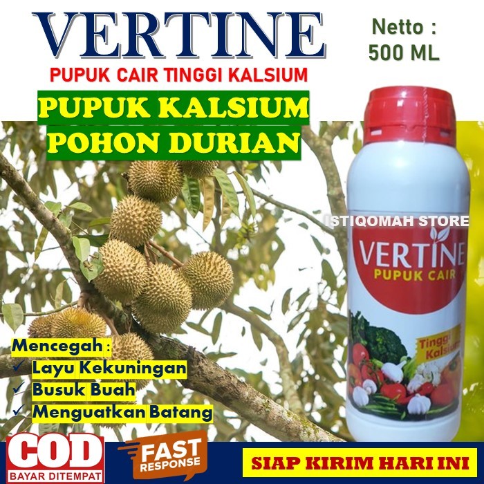 VERTINE KALSIUM 500ml Pupuk Anti Rontok Bunga Durian - Pupuk Kalsium Cair untuk Tanaman Duria - Pupu