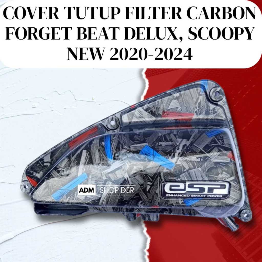 Tutup filter carbon forged beat Scoopy Genio 2020-2024 carbon wtp motif kevlar