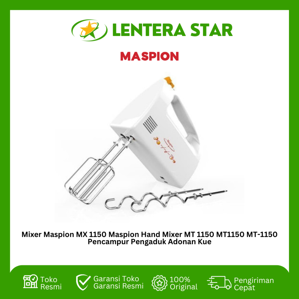 Mixer Maspion MX 1150 Maspion Hand Mixer MT 1150 MT1150 MT-1150 Pencampur Pengaduk Adonan Kue