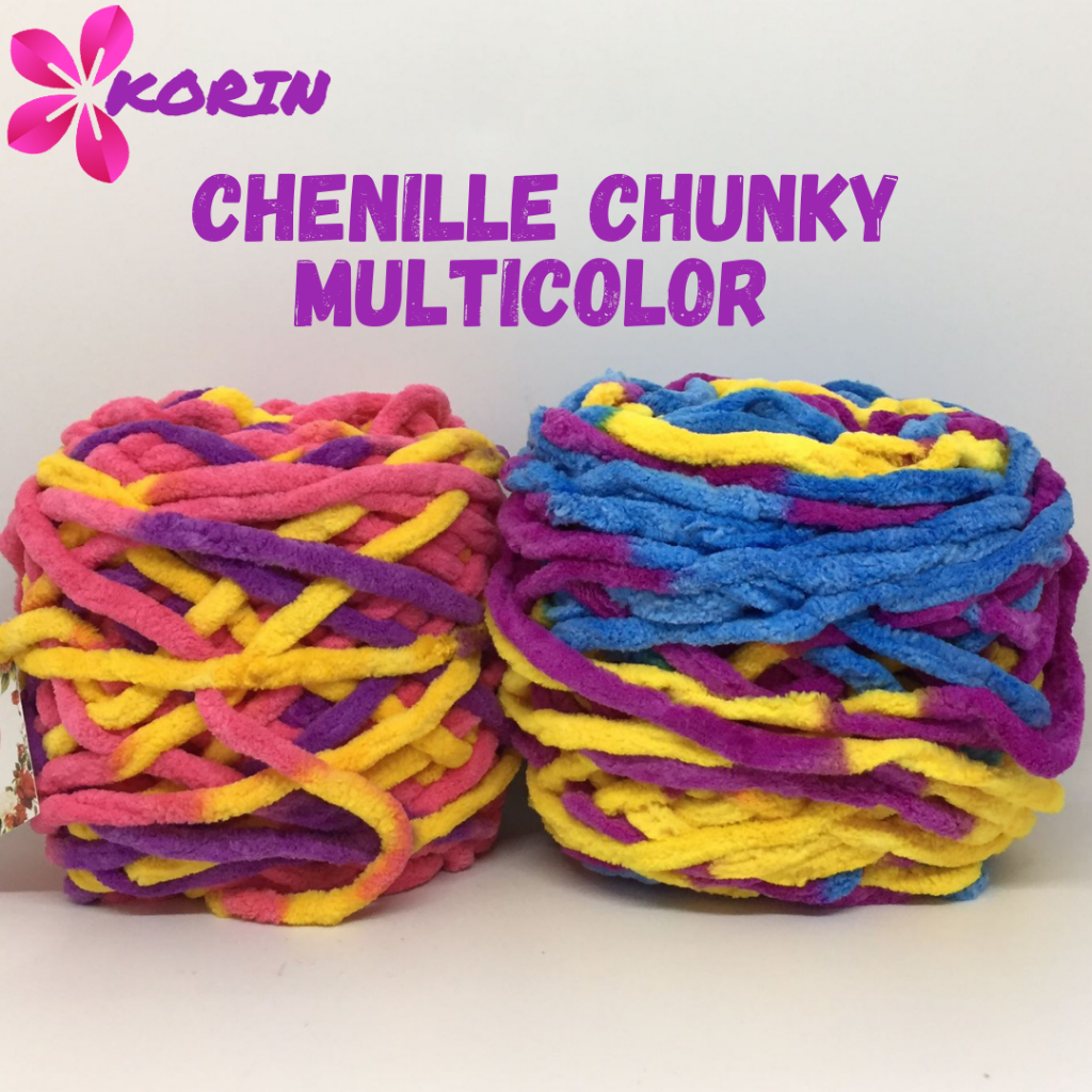 Benang Rajut Chenille Chunky Korin/ Benang Rajut Handuk / MULTICOLOR Yarn [100gr]