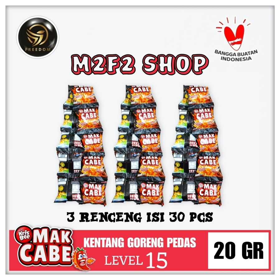 

Krisbee Mak Cabe Keripik Kentang Goreng Pedas Level 15 Sachet - 20 gr (Kemasan 3 Renceng)