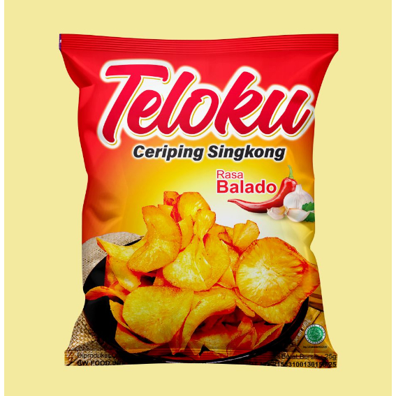 

TELOKU KERIPIK SINGKONG VARIAN BALADO/RENDANG/ORIGINAL/BARBEQUE 1 PACK ISI 10 PCS