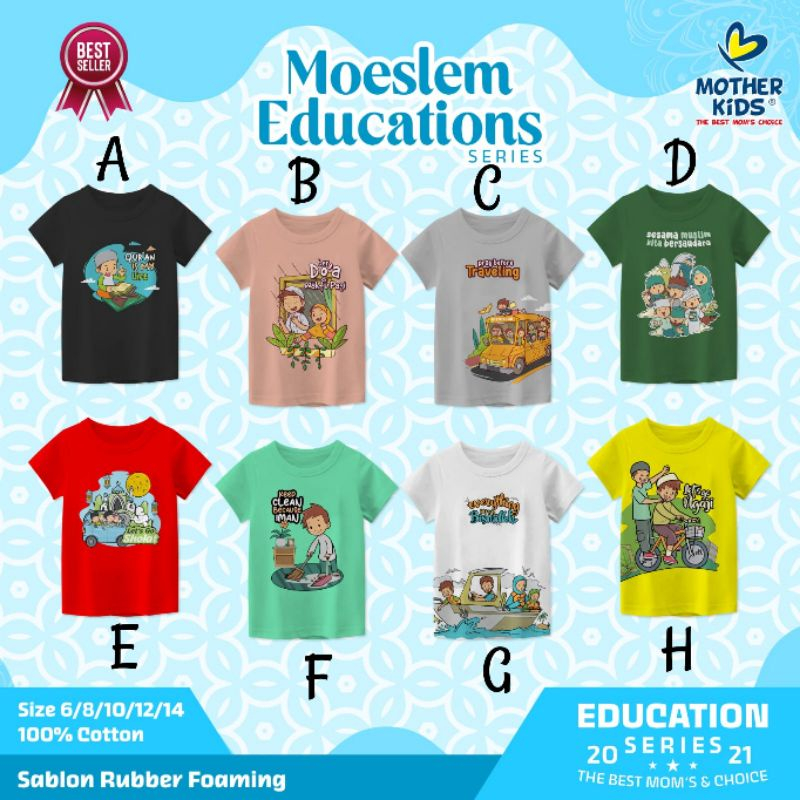 Kaos Anak Laki Laki Karakter Muslim Remaja Junior By Mother Kids Size 6-14