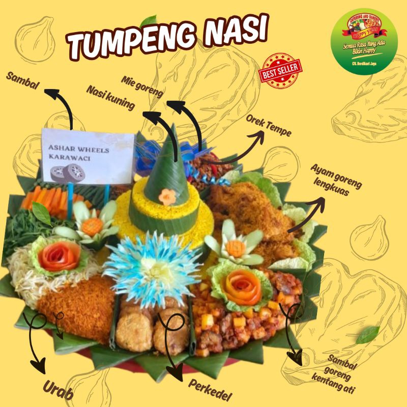 

Tumpeng/ Tumpeng Syukuran/ Tumpeng Ulang Tahun/ Tumpeng Nasi Kuning/ Tumpeng 10 porsi