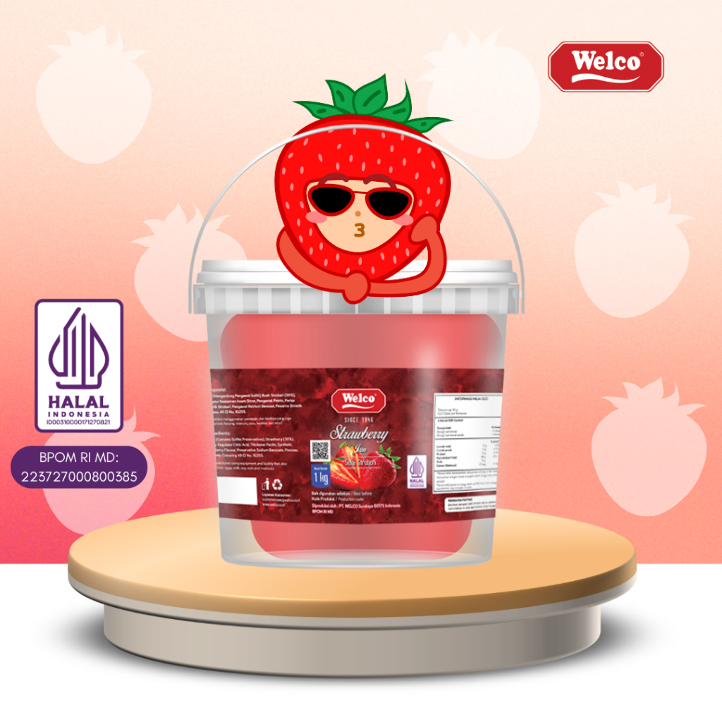 

Selai Strawberry Heat Stable Welco 1kg/ Filling Strawberry Welco 1 kg
