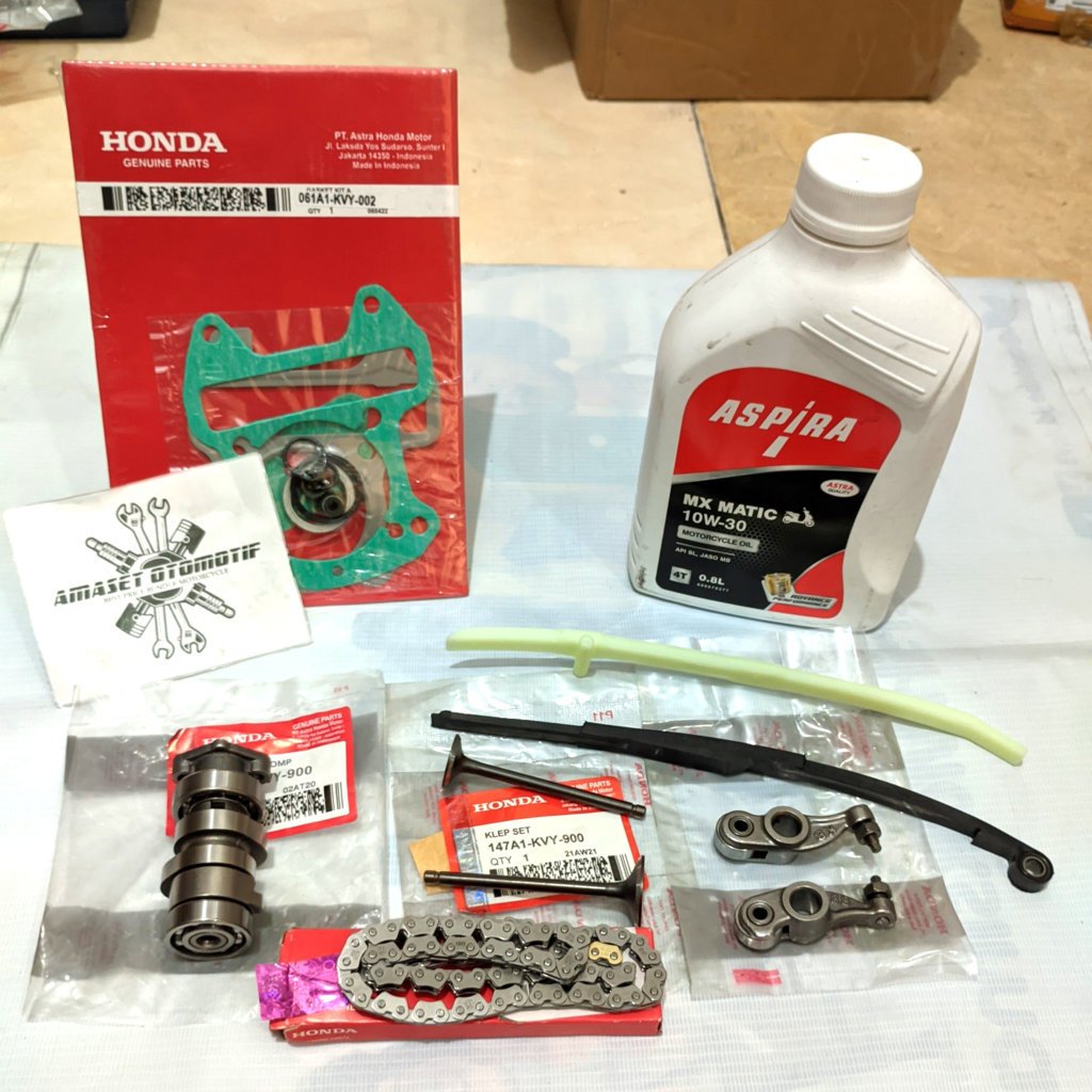 Paket Turun Mesin Beat Scoopy Karbu Spacy Noken As Pelatuk Klep Set Keteng Oli Mesin