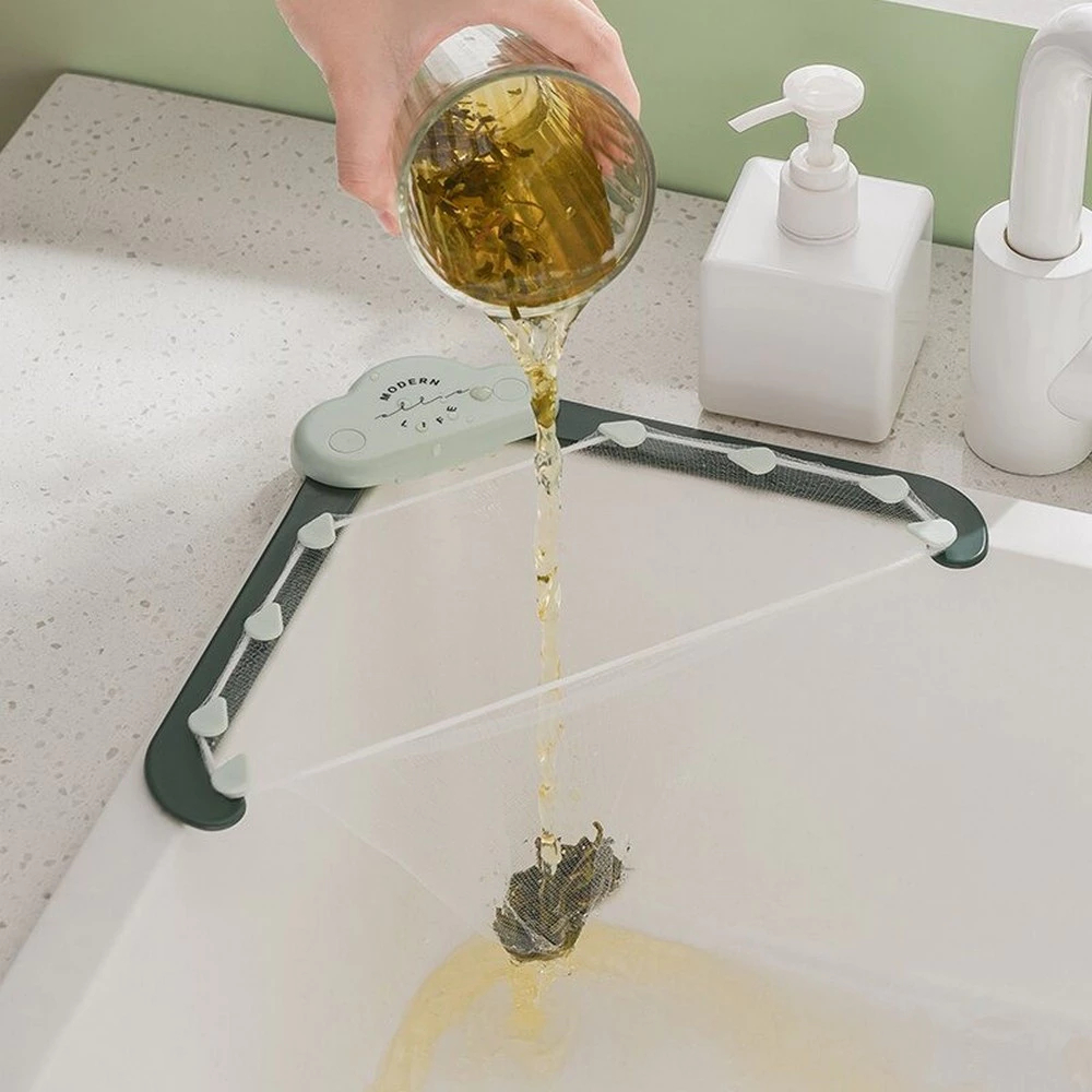 DRAINER NET KITCHEN SINK GANTUNGAN HOLDER JARING SISA MAKANAN SAMPAH MAKANAN SUDUT WASTAFEL TEMPAT C