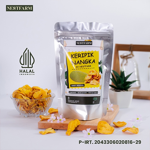 

Camilan Keripik Buah Nangka Grade B Manis Legit Renyah - 50 gram