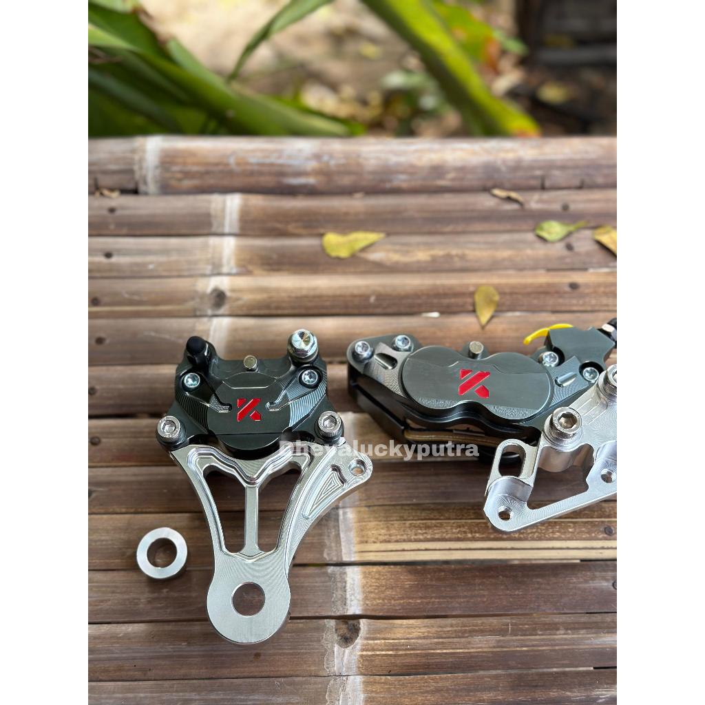 KALIPER KTC SET DEPAN BELAKANG PNP NINJA R SS TINGGAL PASANG SET BREKET
