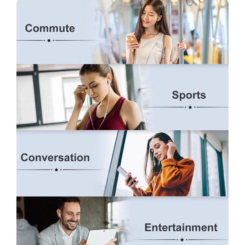 HANDSFREE HEADSET TYPE C  EARPHONE STEREO BASS