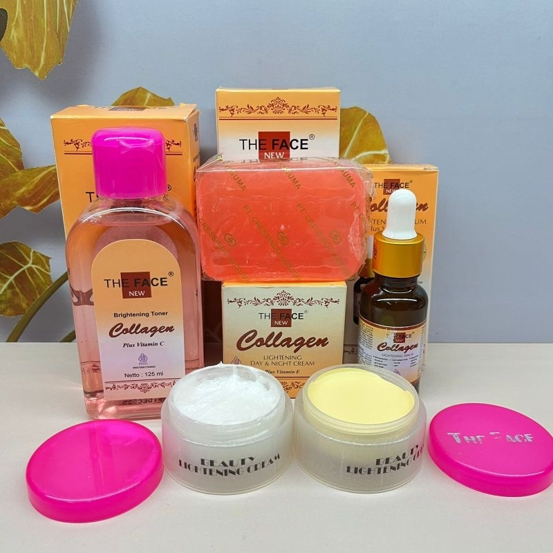 THE FACE COLLAGEN SEPAKET (sabun / soap - cream - toner - serum)