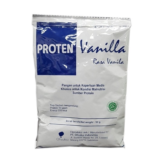 

Proten Susu Tinggi Protein Rasa Vanila 1 Sachet isi 52 Gram