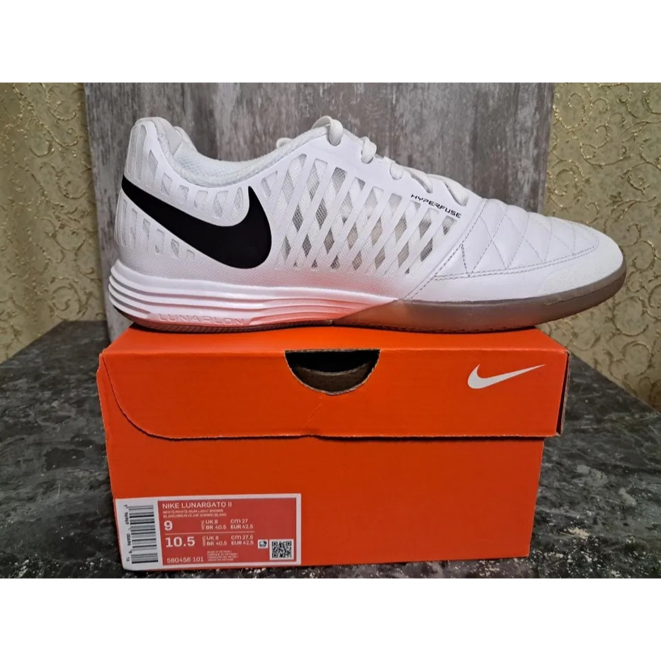 Sepatu Futsal Nike LunarGato II IC White 580456-101 Original BNIB