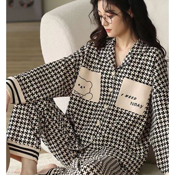 Piyama Import Korea PIK K448 Haveday kotak / CX10 / Piyama Baju Tidur Wanita Set Import | Piyama Len