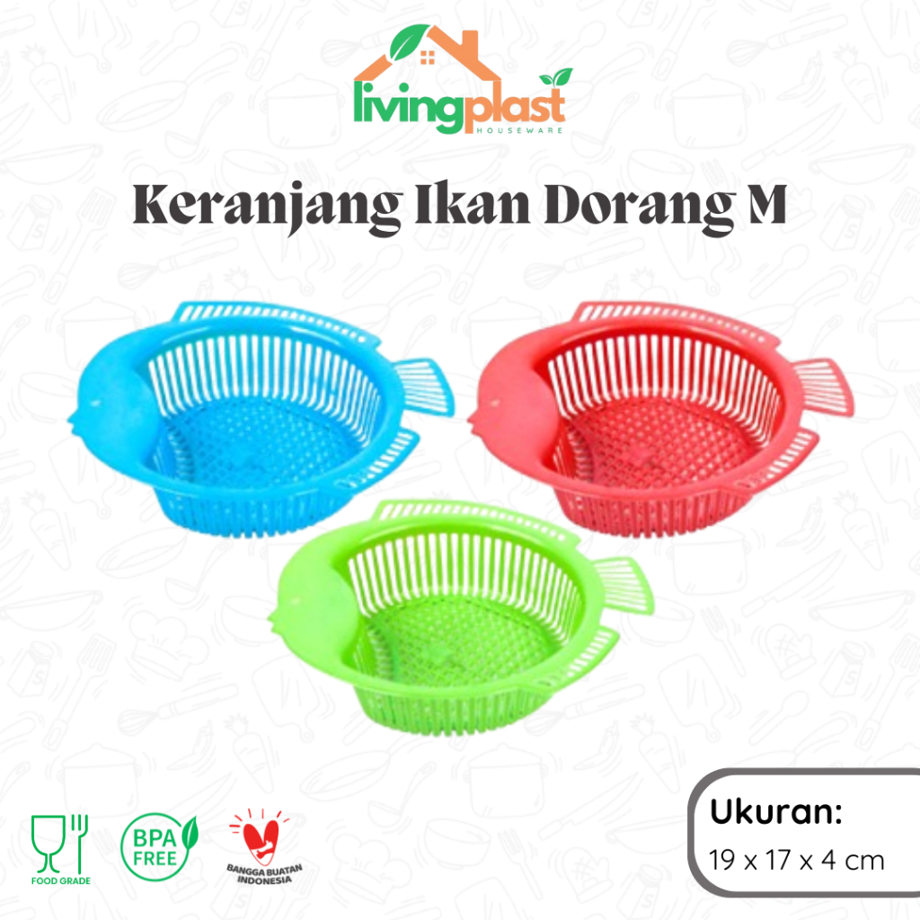 Keranjang Ikan Dorang M / Keranjang Bentuk Ikan / Keranjang Serbaguna / Keranjang Plastik