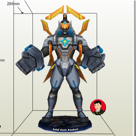 Action Figure Gatot Kaca Sentinel Papercraft Mobile Legends