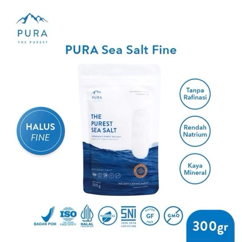 

Pura Sea Salt Fine (300gr) - Garam Laut Halus - Garam Organik - Garam Natural - Garam Laut Murni - Garam Sehat - Garam Rendah Natrium - Garam Sehat