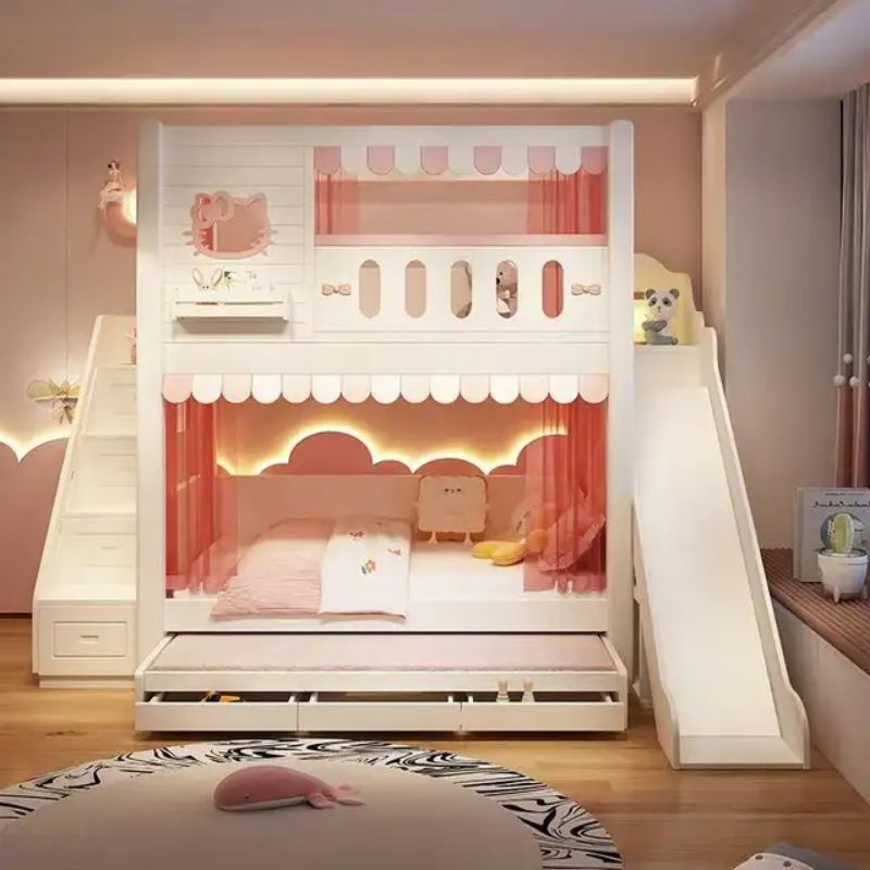 tempat tidur anak tingkat custom model hello Kitty