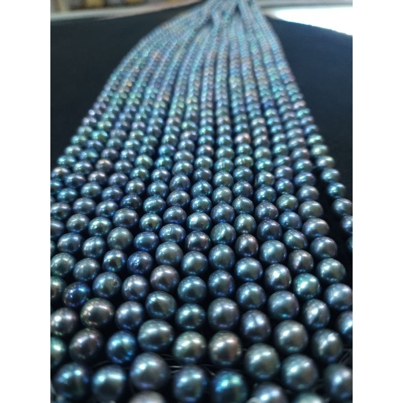 Mutiara Air tawar hitam 9-10mm grase super/ mutiara Asli / Mutiara Import / Mutiara Hitam / Mutiara 