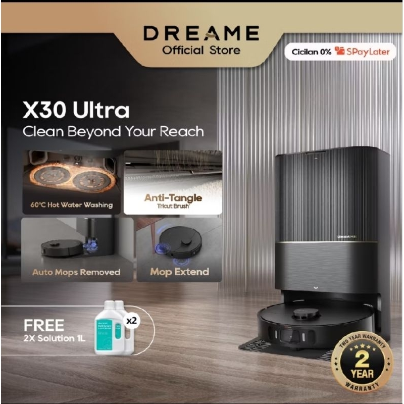 Dreame X30 Ultra Robot Vacuum | Enhanced MopExtend 3 | Washboard Self-Cleaning | 60° Hot Wash