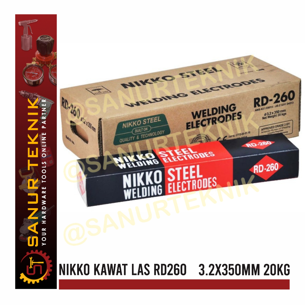 NIKKO STEEL Welding Electrode Kawat Las RD 260 RD260 3.2mm 3.2 mm 20kg