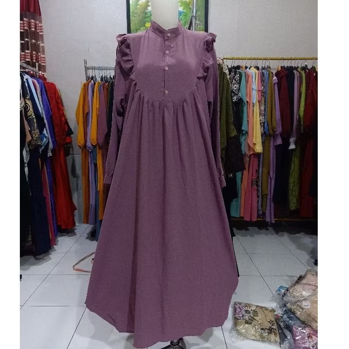 gamis putih baju lebaran 2024 jumbo