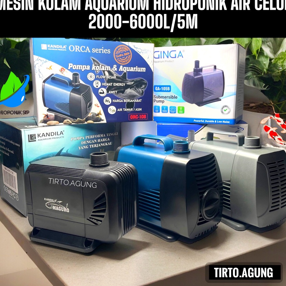 Paling Istimewa  Mesin Pompa air kolam ikan koi 6L 55L low watt 1 2 3 4 meter Hiro Pro Aquaman Marvi