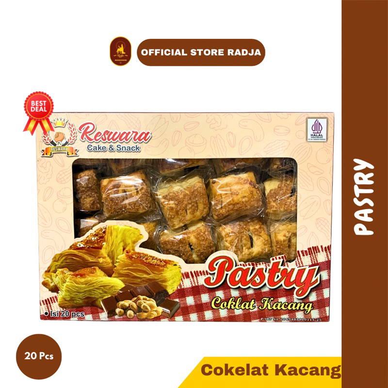 

[20 Pcs] Kue Pastry Cokelat Kacang Reswara Jogja Pastry Enak - Oleh Oleh Jogja
