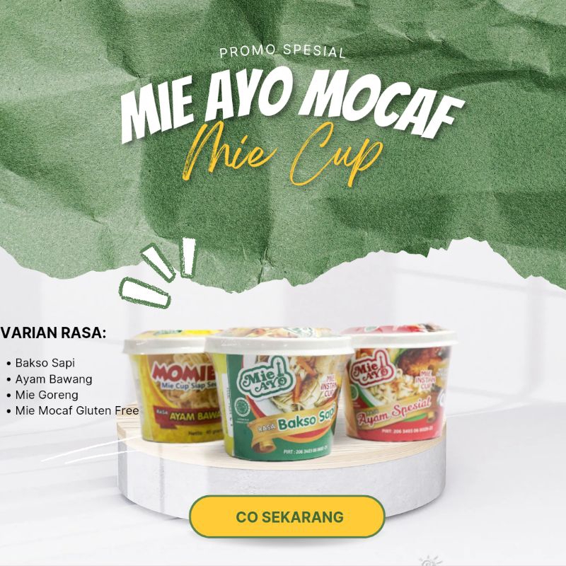 

Mie Ayo Mocaf Cup Mie Instan Bumbu Non Msg
