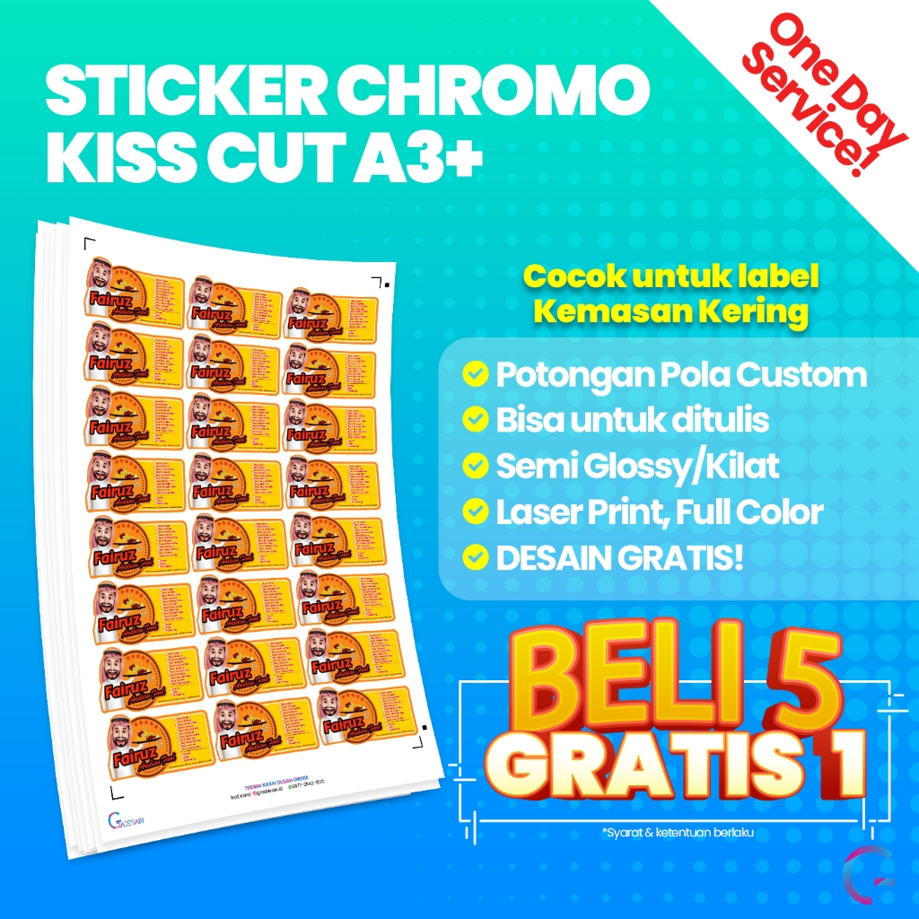 

Sticker Chromo Kromo POTONG CUSTOM | Cetak Stiker Label Produk