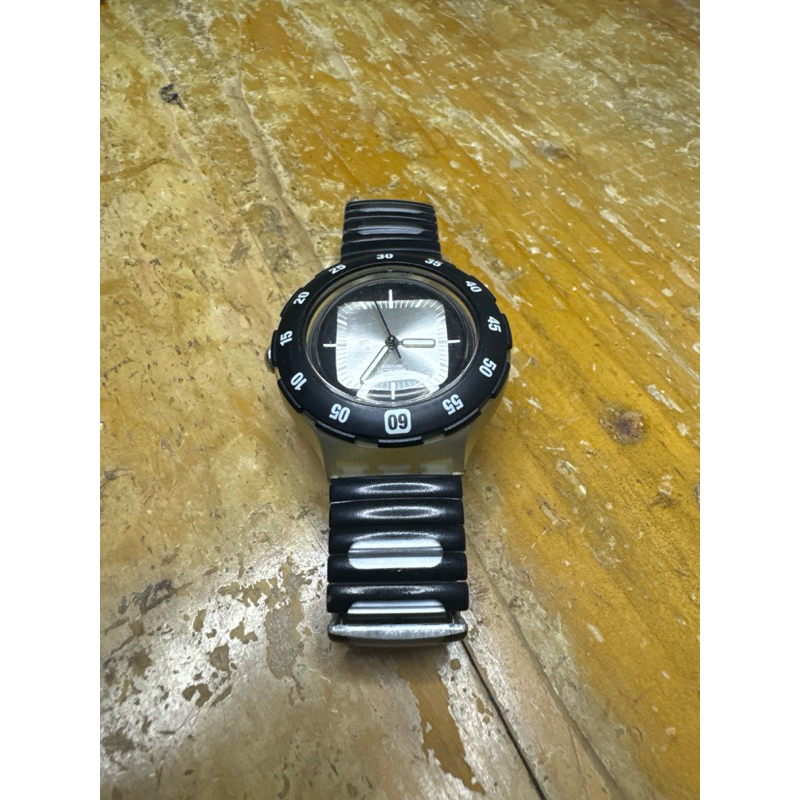 swatch scuba grey black