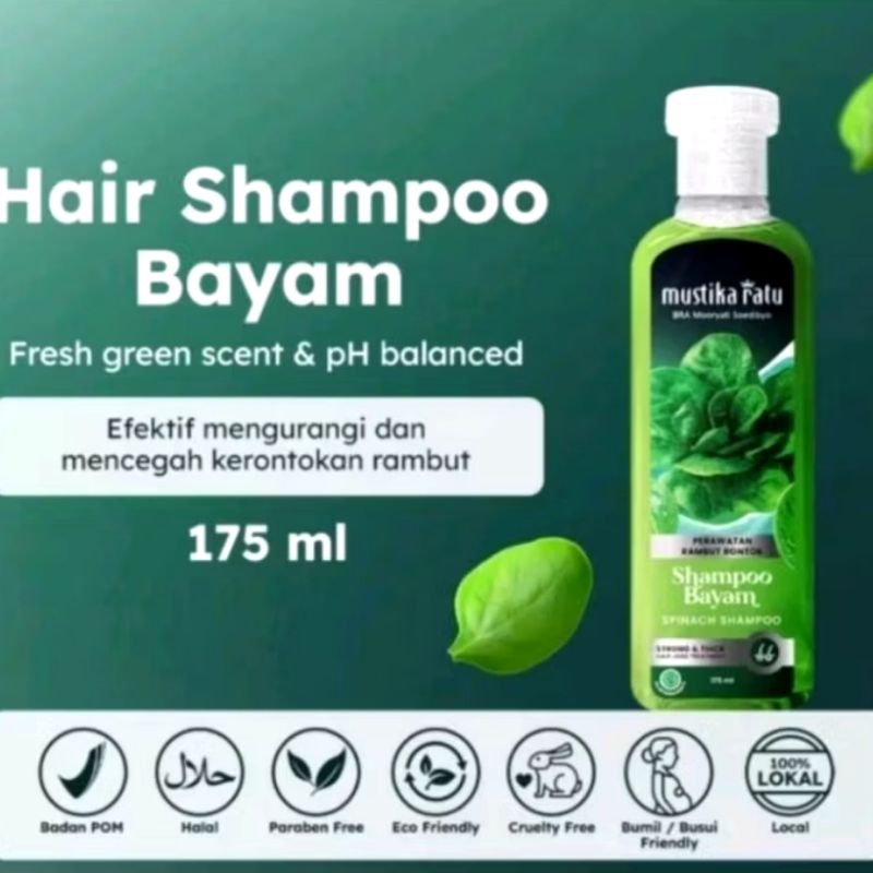 Mustika Ratu Hair Shampoo Bayam 175ml / Hair Tonic Penyubur Rambut 175ml