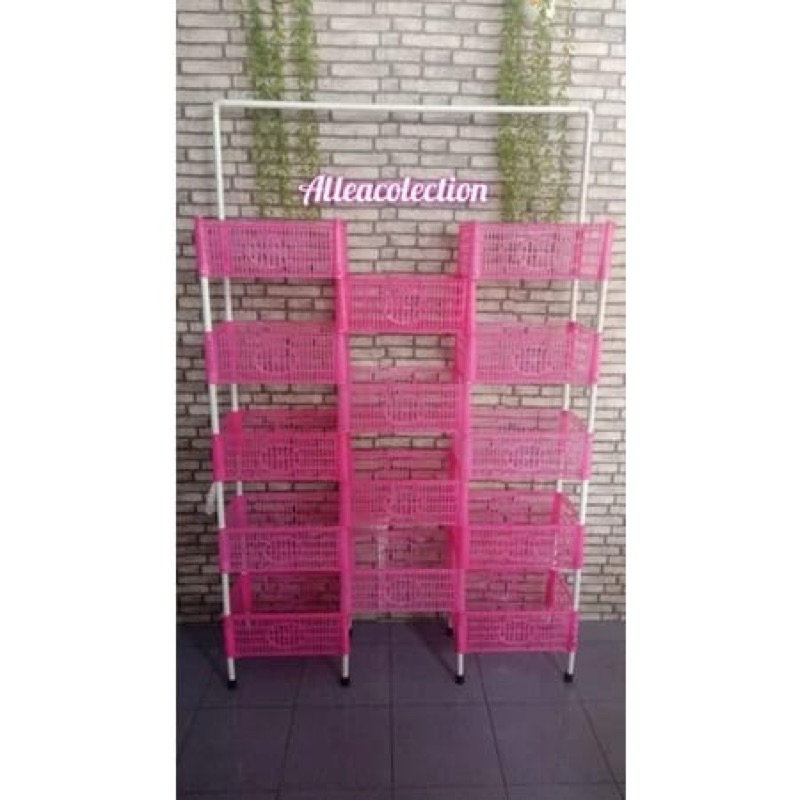 Rak Keranjang Susun Gandeng Serbaguna/ Rak Keranjang Warung Dagang