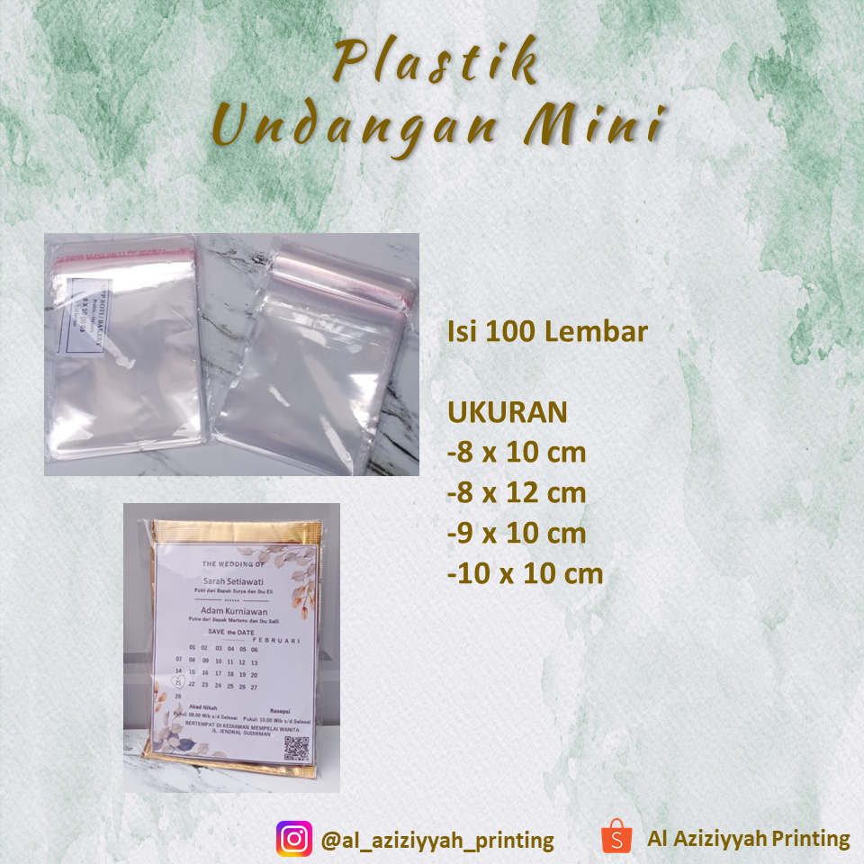 

Plastik lem undangan mini / plastik opp roti / plastik undangan kopi