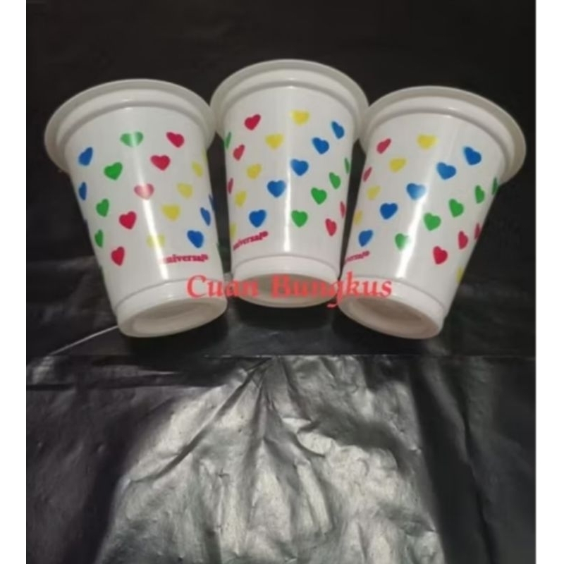 GELAS plastik mix LOVE murah
