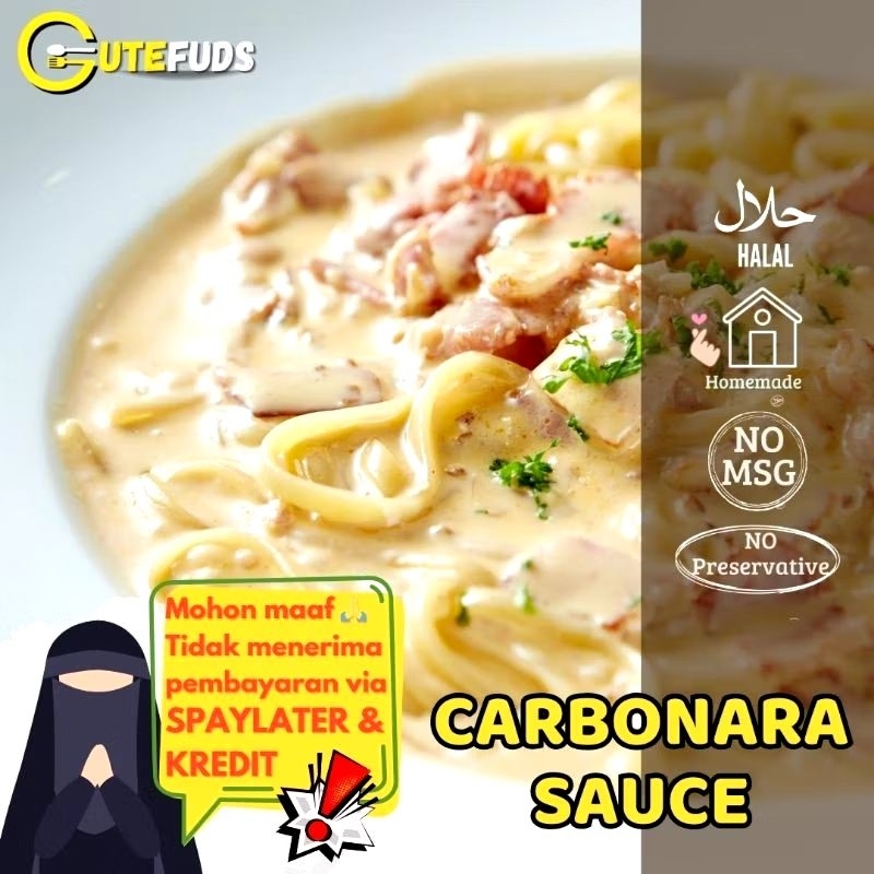 

CARBONARA SAUCE 1 PORSI HOMEMADE NO MSG