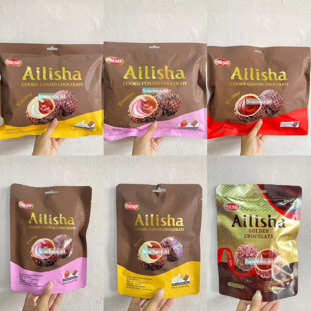 

AILISHA MR SIF COOKIE COATED CHOCOLATE BALL COOKIES CHOCOLATE MILK STRAWBERRY- GOLDEN CHOCOLATE