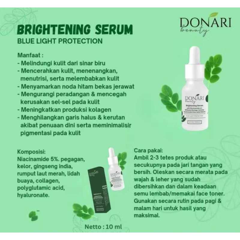 Donari Beauty Brightening Serum Blue Light Protection 10ml | Skincare Herbal Alami Lumajang