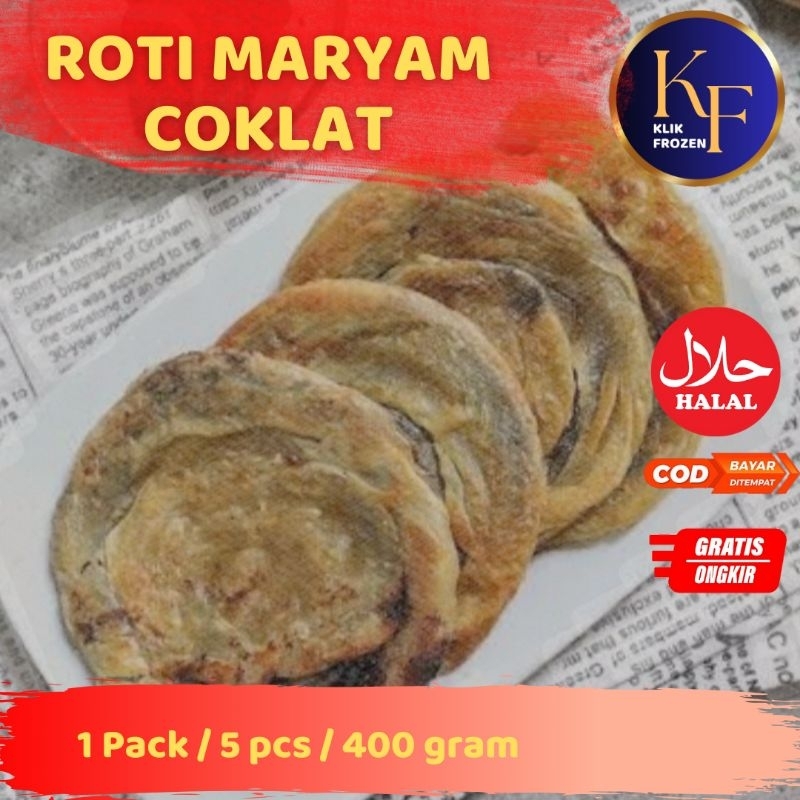 

ROTI MARYAM COKLAT / ROTI CANAI / CANE BEKU / FROZEN FOOD /CAMILAN ARAB / MARYAM / 1 PACK ISI 5 PSC